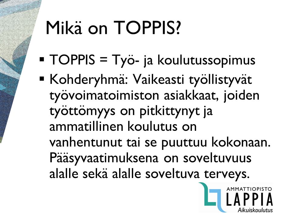 Mikä on TOPPIS.