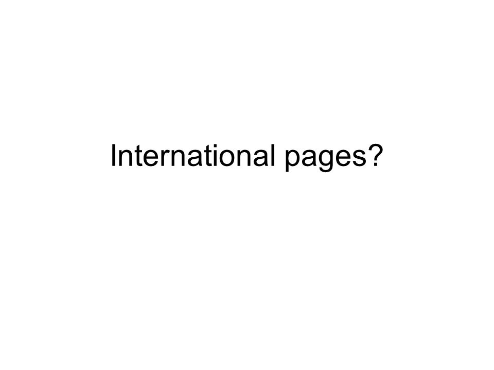 International pages