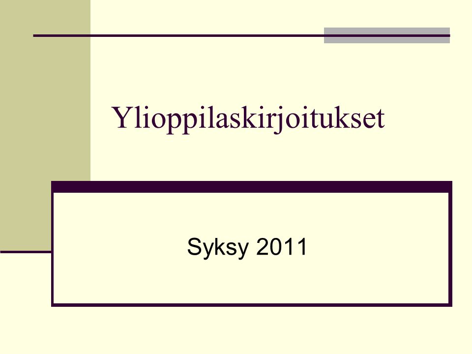 Ylioppilaskirjoitukset Syksy 2011