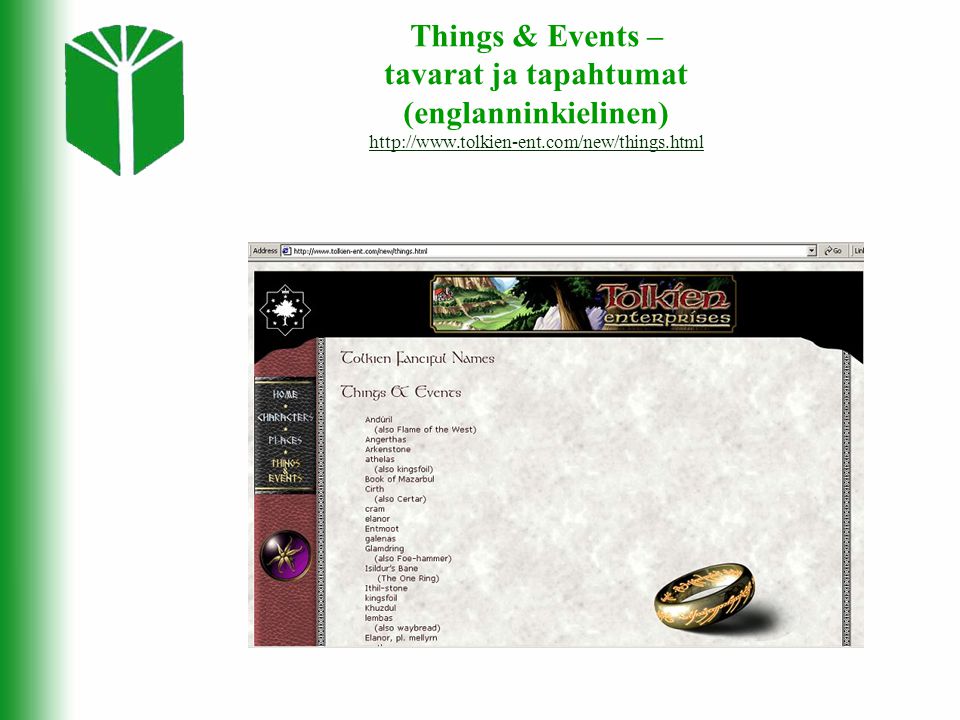 Things & Events – tavarat ja tapahtumat (englanninkielinen)