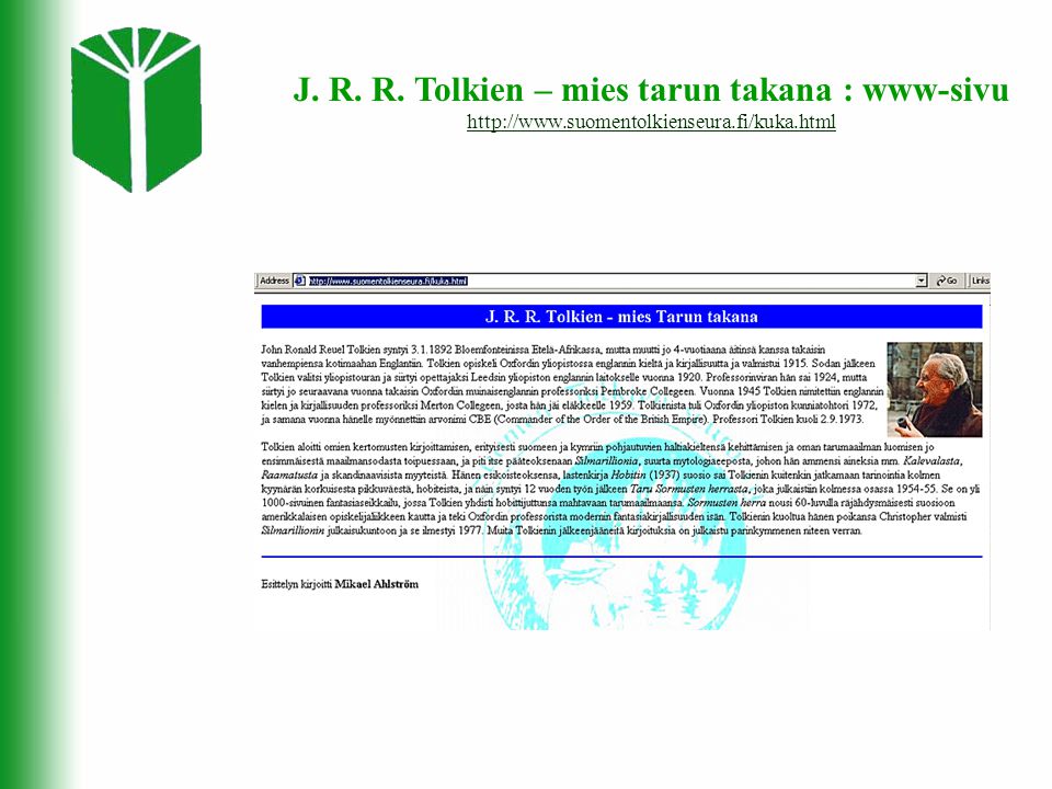 J. R. R. Tolkien – mies tarun takana : www-sivu