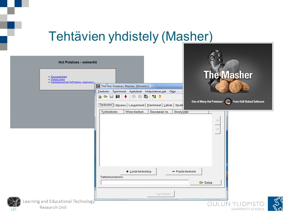 Learning and Educational Technology Research Unit Tehtävien yhdistely (Masher)