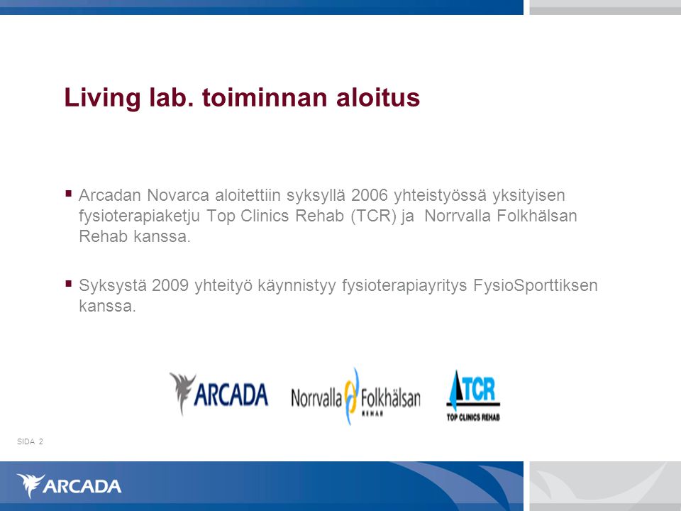 SIDA2 Living lab.