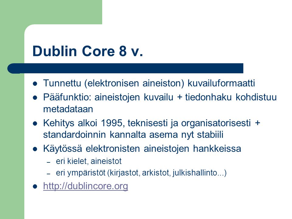Dublin Core 8 v.