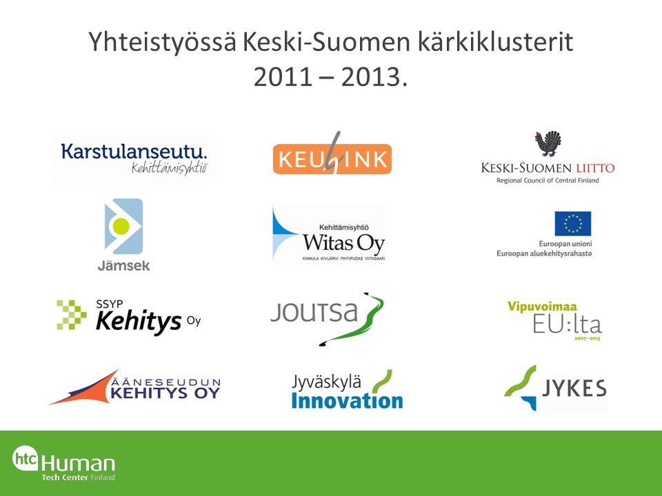 Yhteistyössä Keski-Suomen kärkiklusterit 2011 – 2013.