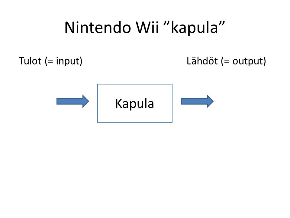 Nintendo Wii kapula Kapula Tulot (= input) Lähdöt (= output)