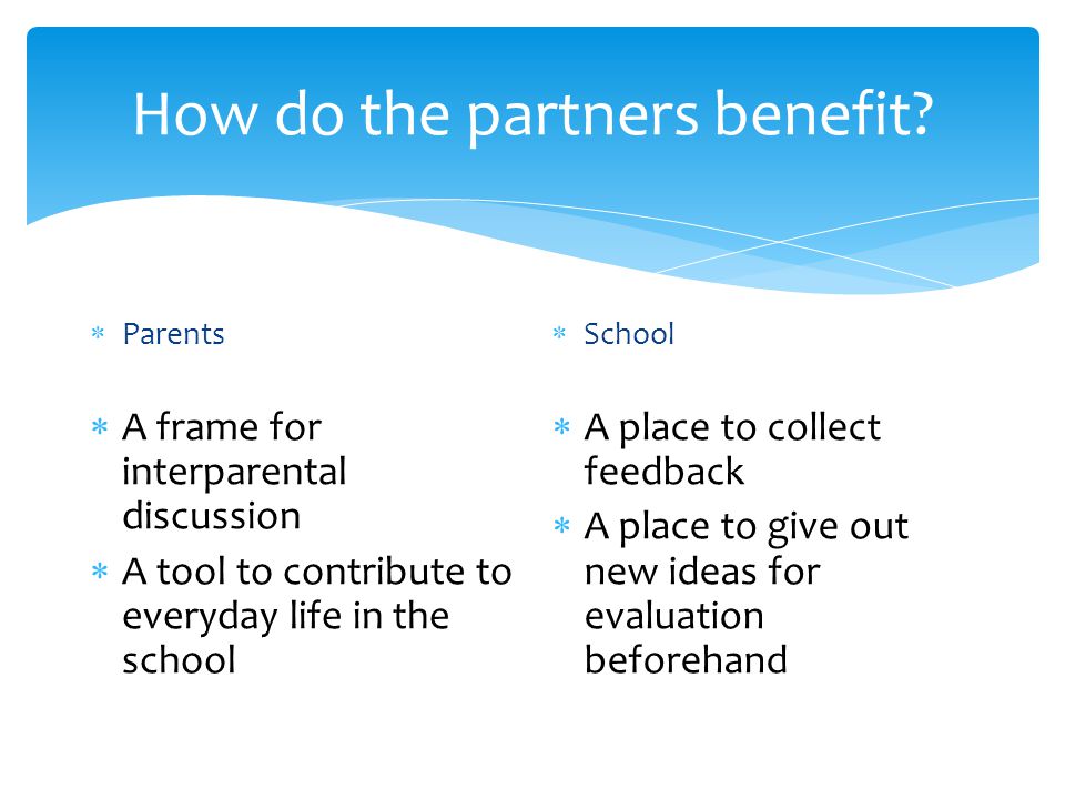 How do the partners benefit.