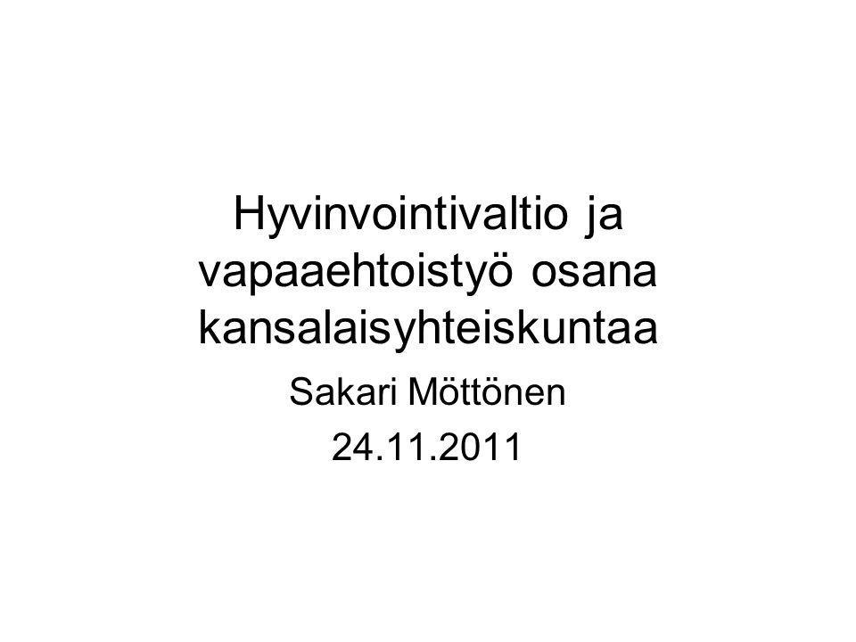 Hyvinvointivaltio ja vapaaehtoistyö osana kansalaisyhteiskuntaa Sakari Möttönen