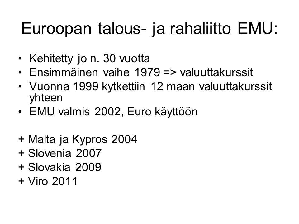 Euroopan talous- ja rahaliitto EMU: Kehitetty jo n.
