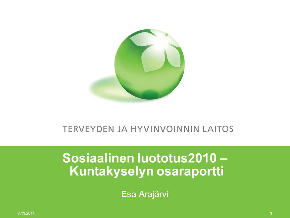 Sosiaalinen luototus2010 – Kuntakyselyn osaraportti Esa Arajärvi