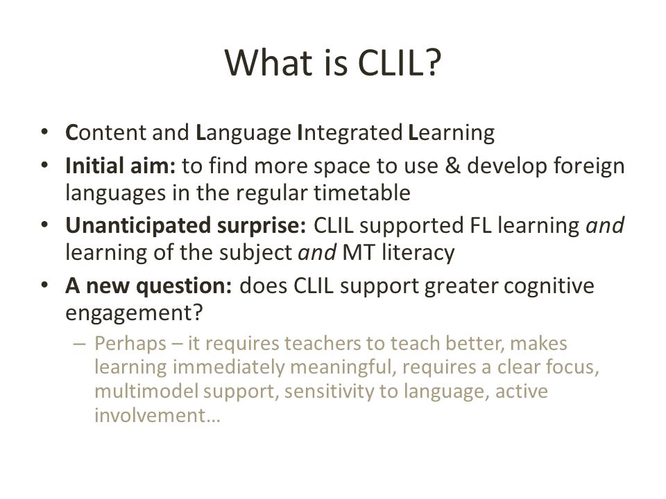 What is CLIL.