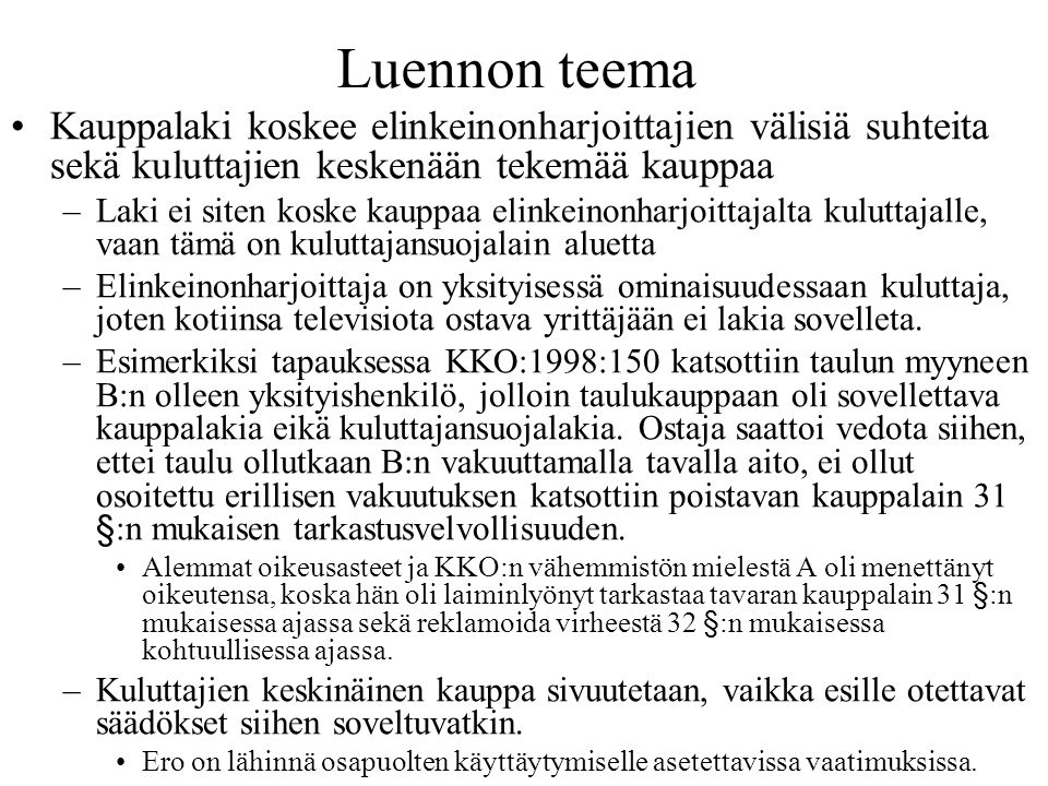 Kauppalaki ja CISG Elinkeinonharjoittajan sopimusoikeus OTT Pertti  Virtanen. - ppt lataa