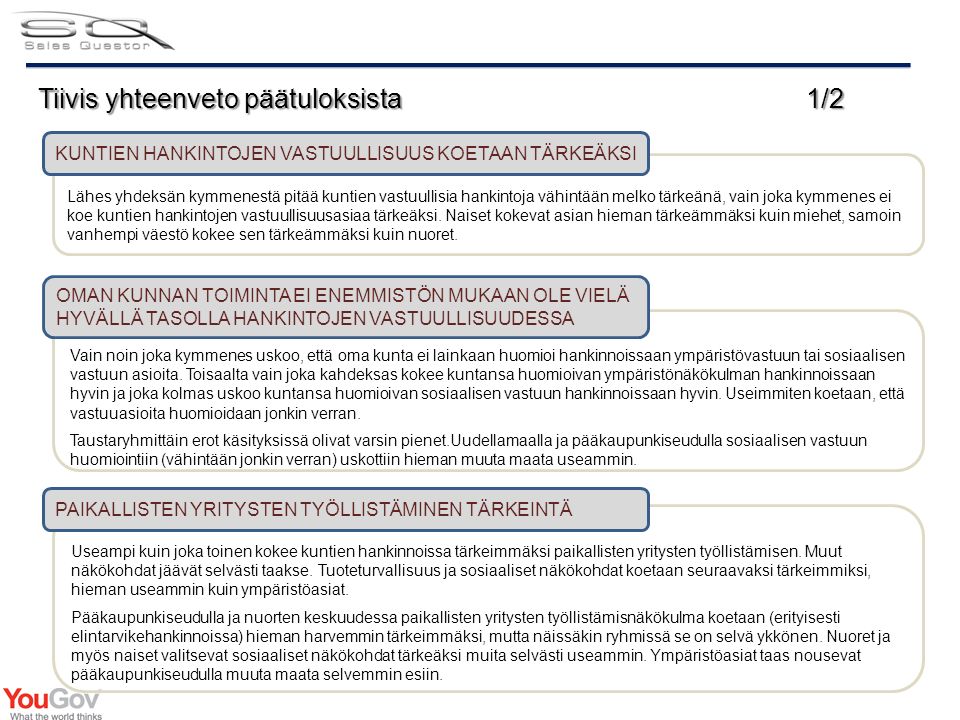 KULUTTAJAKYSELY KUNTIEN VASTUULLISISTA HANKINNOISTA Yhteenvetoraportti ...