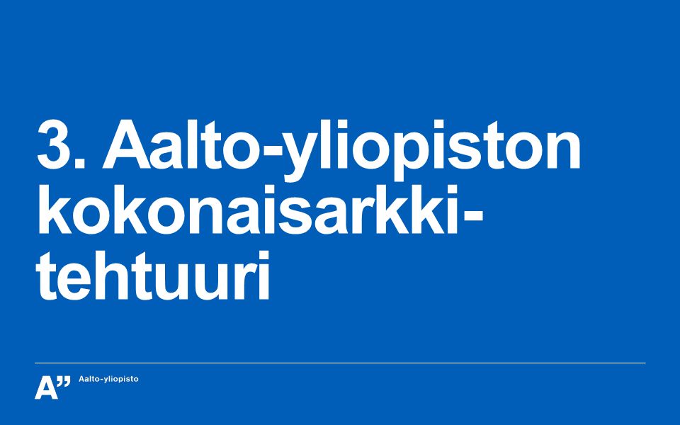 3. Aalto-yliopiston kokonaisarkki- tehtuuri