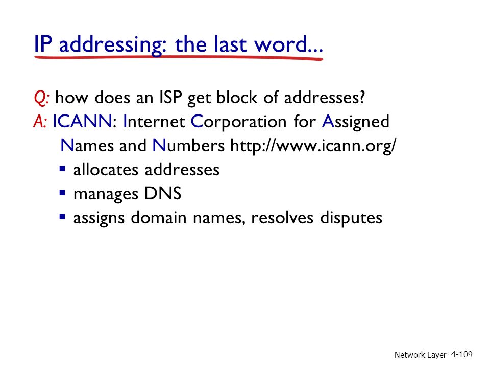 Network Layer IP addressing: the last word...