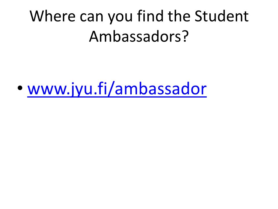 Where can you find the Student Ambassadors