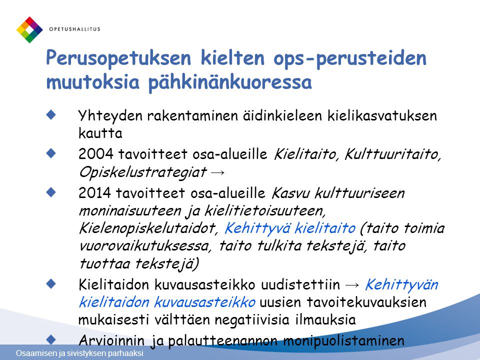 Osaamisen Ja Sivistyksen Parhaaksi Kielikasvatus OPS2016-perusteissa ...