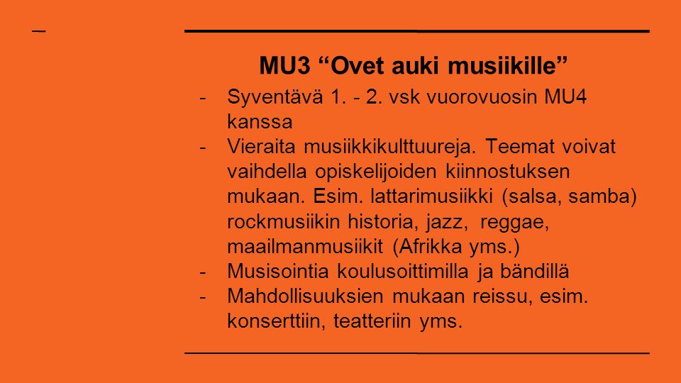MU3 Ovet auki musiikille -Syventävä