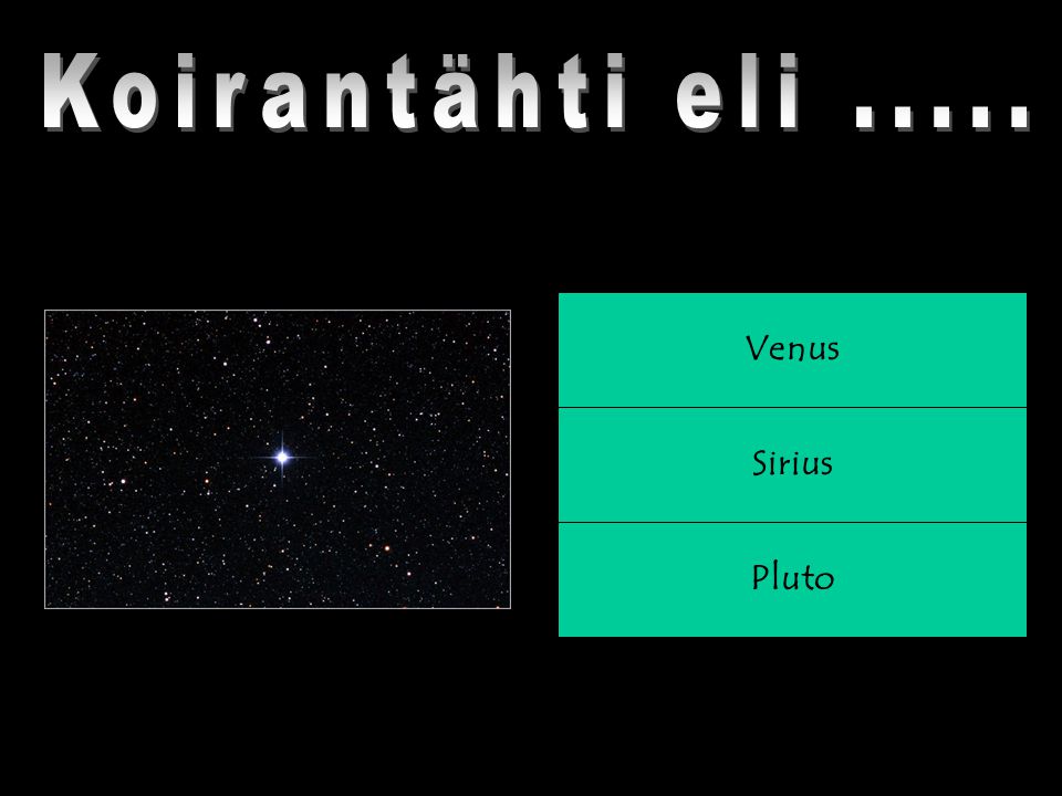 Pluto Sirius Venus