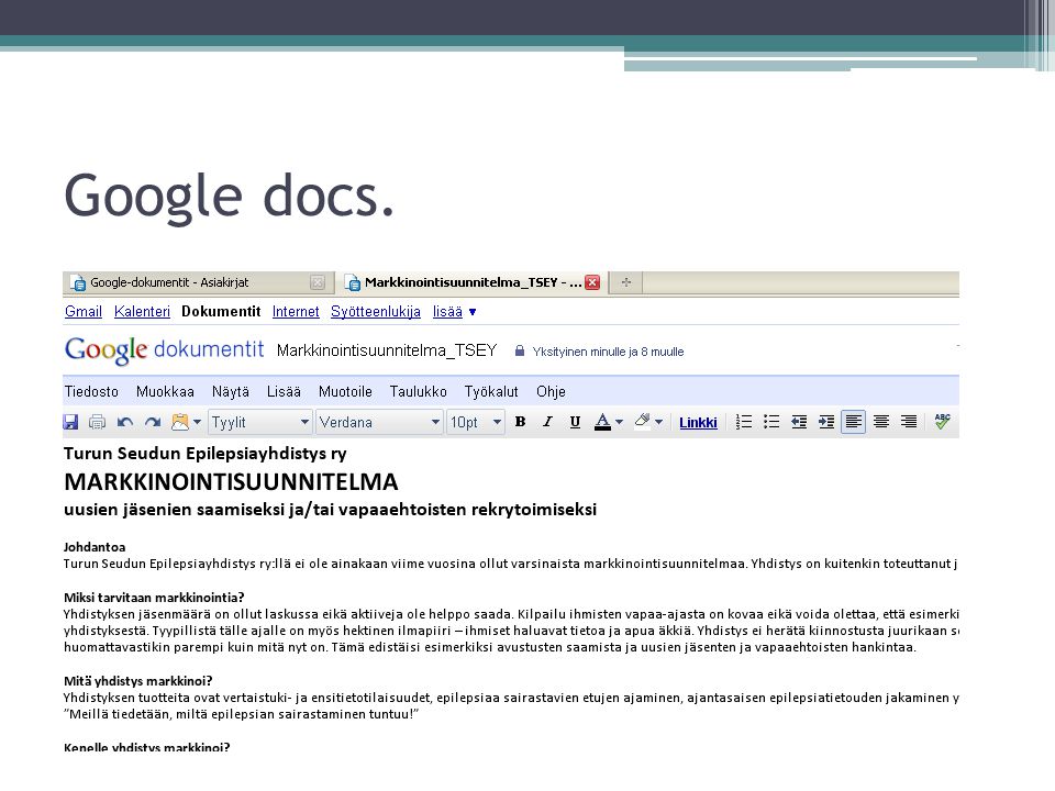 Google docs.