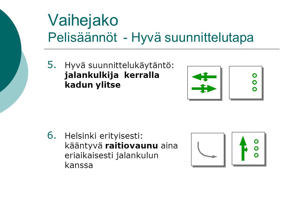 Vaihejako Pelisäännöt - Hyvä suunnittelutapa 5.