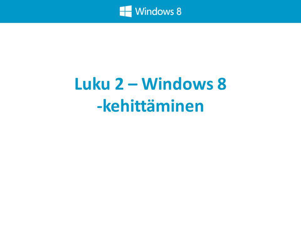 Luku 2 – Windows 8 -kehittäminen