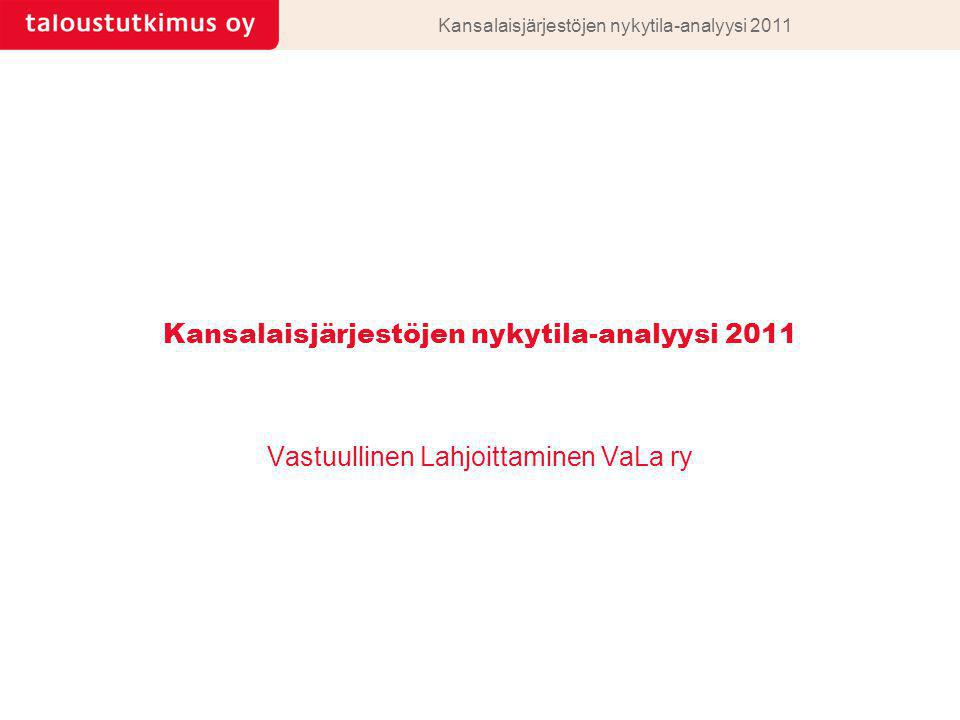 Kansalaisjärjestöjen nykytila-analyysi 2011 Vastuullinen Lahjoittaminen VaLa ry
