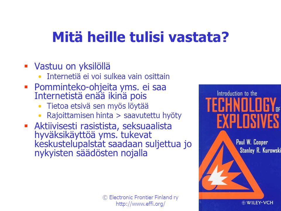 © Electronic Frontier Finland ry   Mitä heille tulisi vastata.