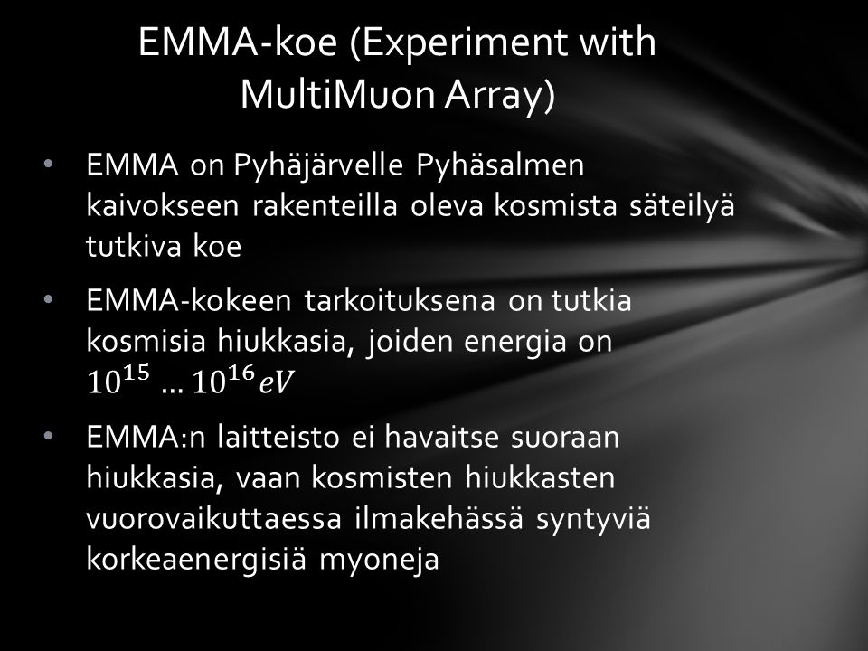 EMMA-koe (Experiment with MultiMuon Array)