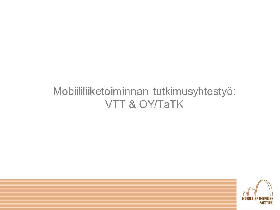 Mobiililiiketoiminnan tutkimusyhtestyö: VTT & OY/TaTK