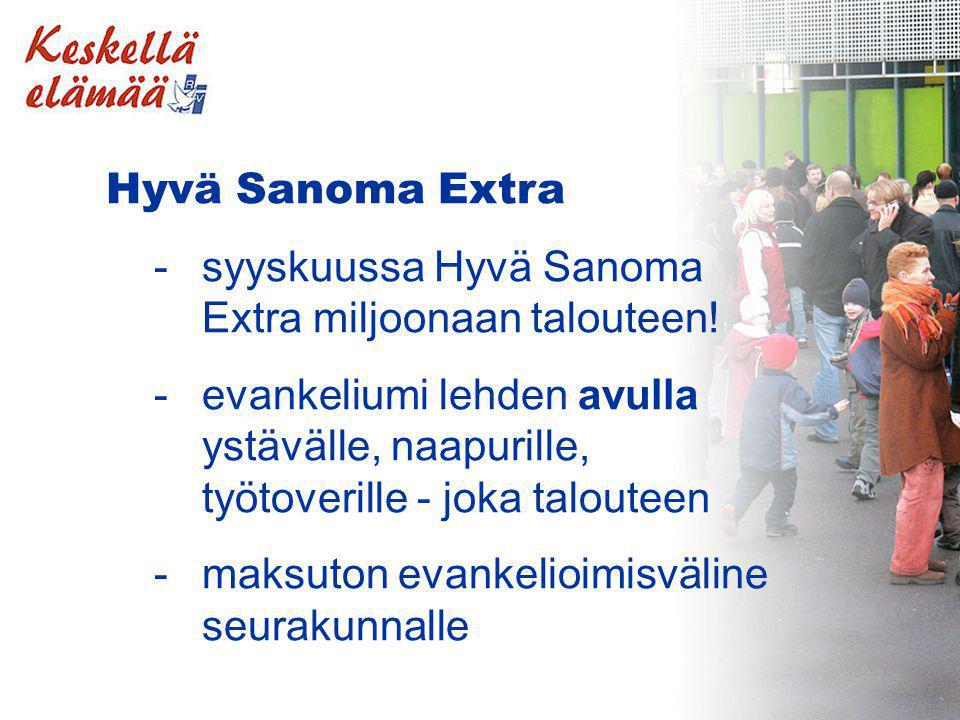 Hyvä Sanoma Extra - syyskuussa Hyvä Sanoma Extra miljoonaan talouteen.