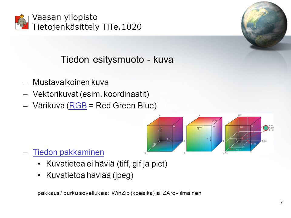 Vaasan yliopisto Tietojenkäsittely TiTe Tiedon esitysmuoto - kuva –Mustavalkoinen kuva –Vektorikuvat (esim.