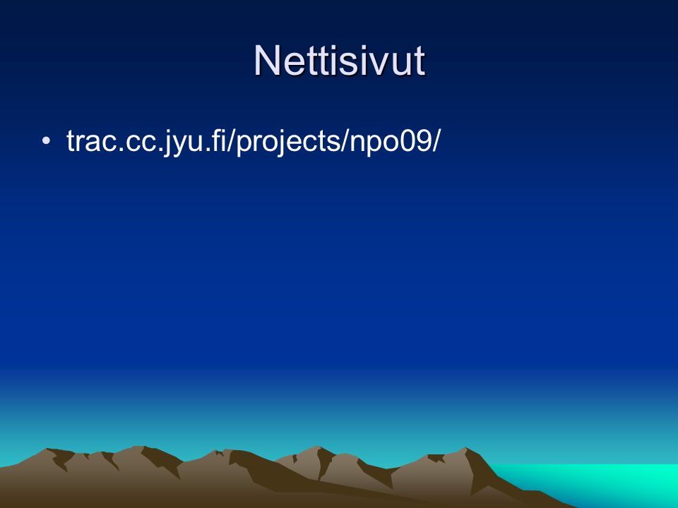 Nettisivut trac.cc.jyu.fi/projects/npo09/