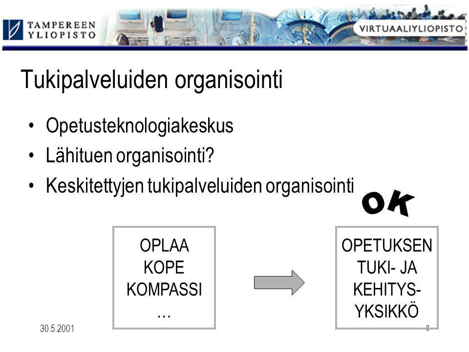 Tukipalveluiden organisointi Opetusteknologiakeskus Lähituen organisointi.