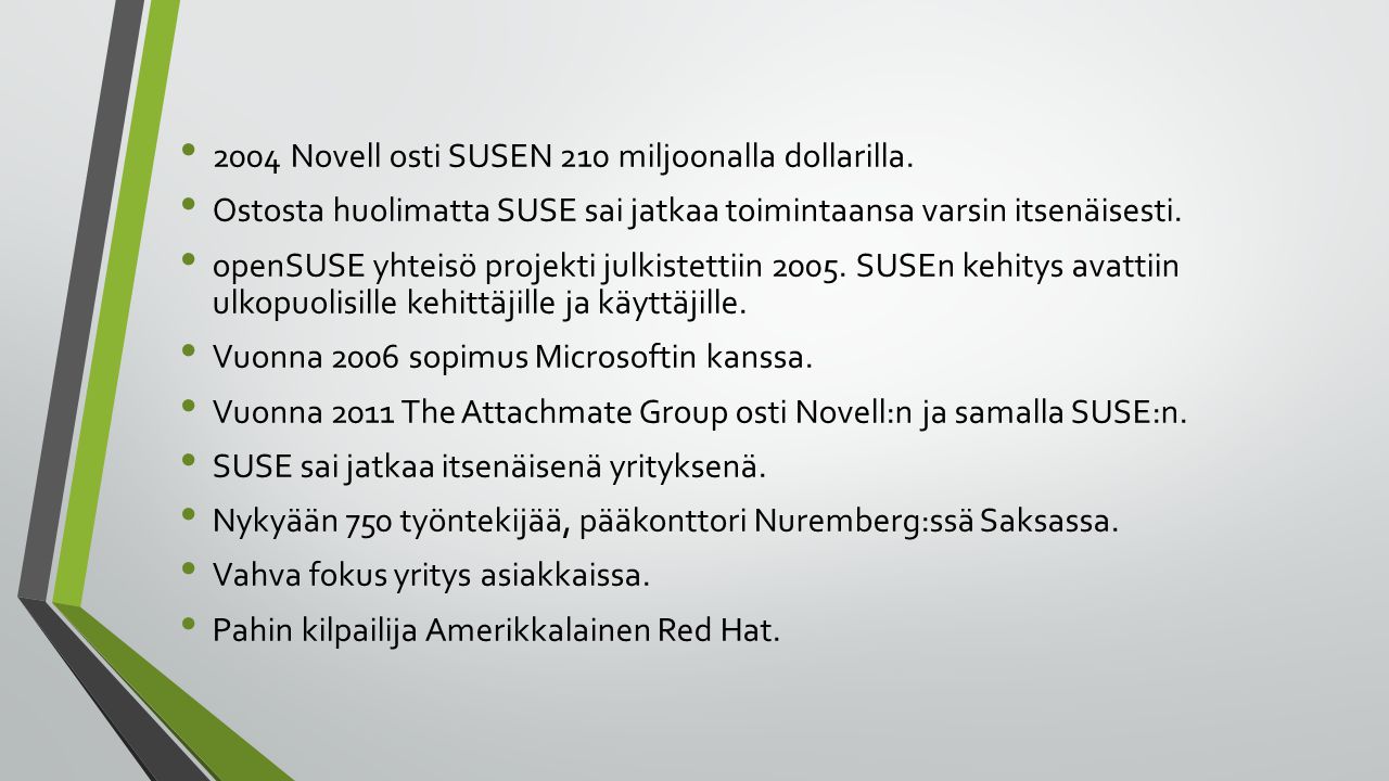 2004 Novell osti SUSEN 210 miljoonalla dollarilla.