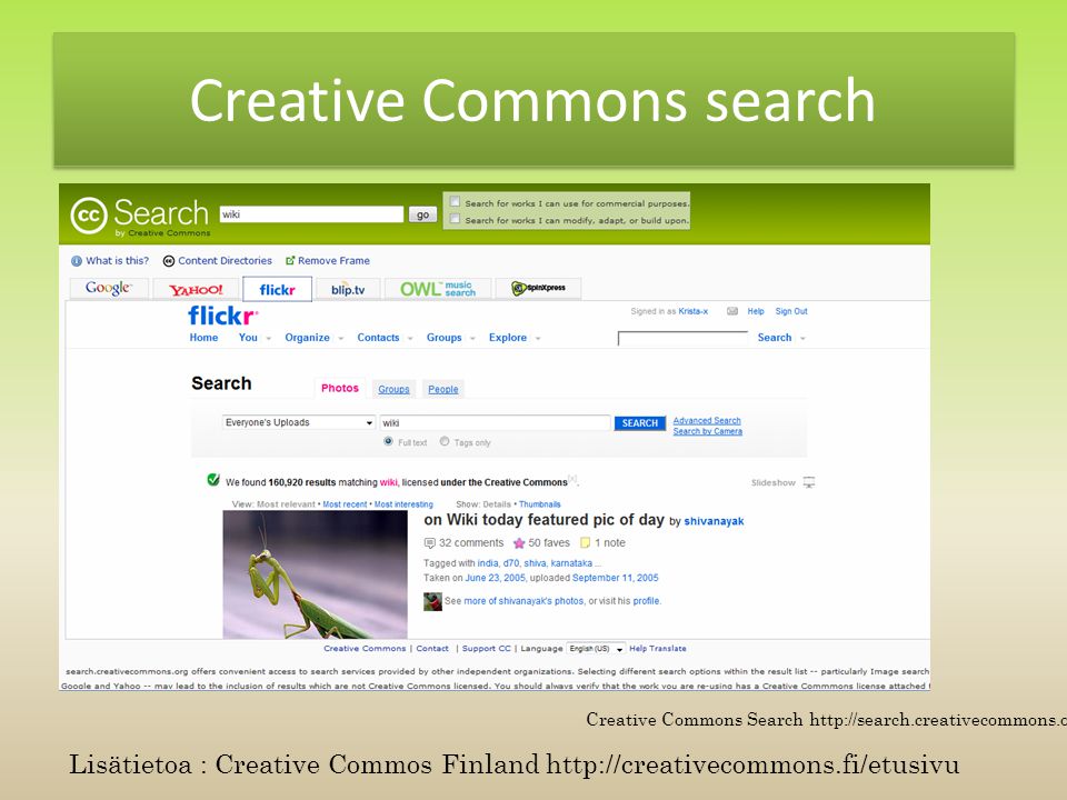 Creative Commons search Creative Commons Search   Lisätietoa : Creative Commos Finland